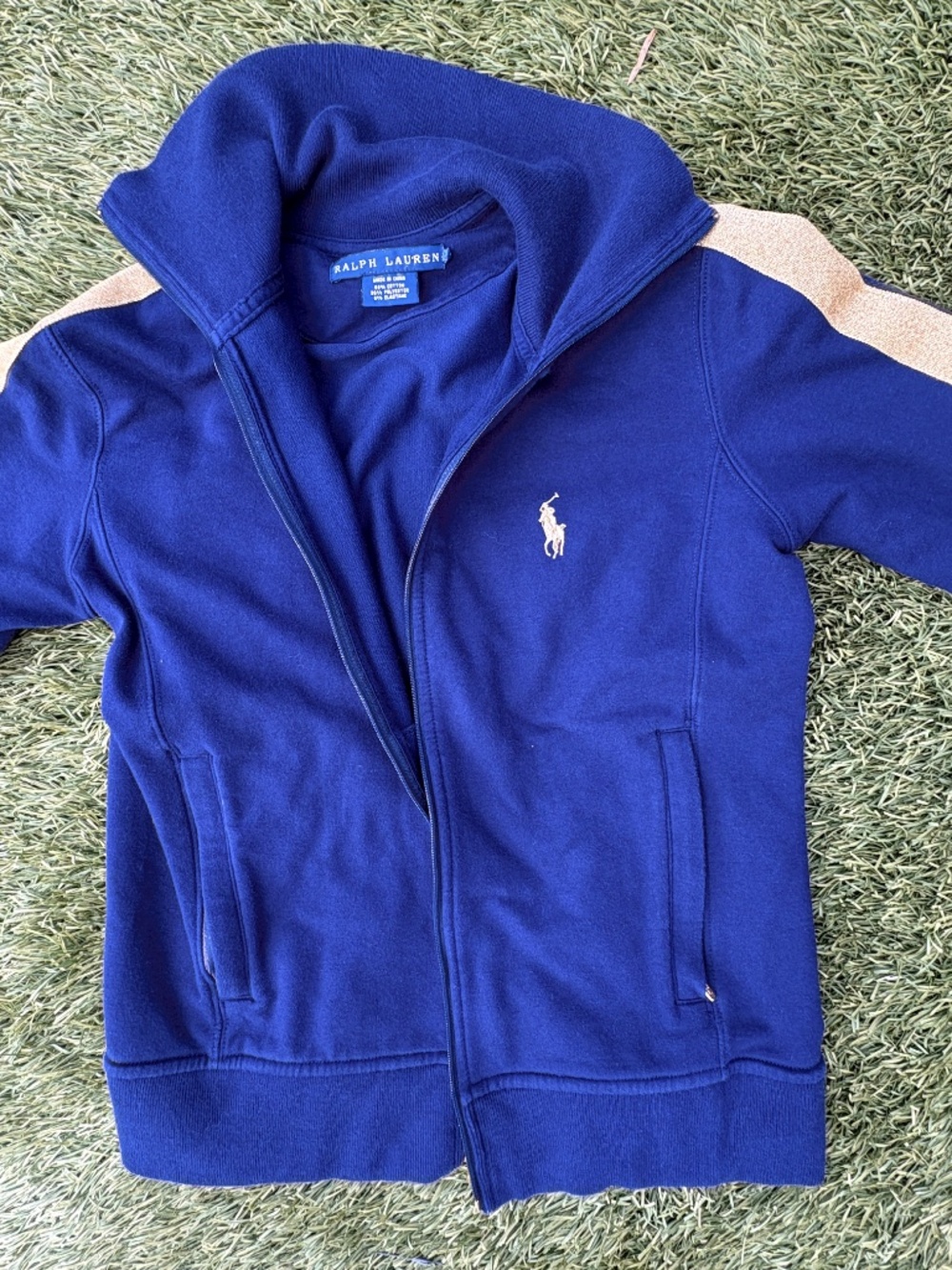 Ralph Lauren Polo, Navy Blue, Women's Sweatshirt Track Jacket, (S)